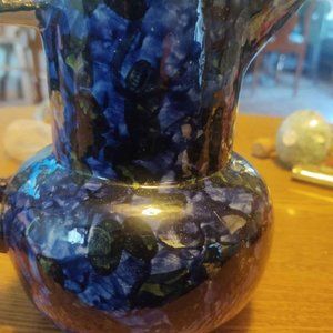 Vintage Pitcher Blue and Green Mosaic Paint Design